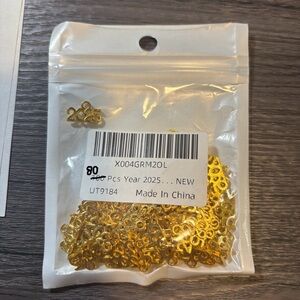 Gold “2025” Number Charms